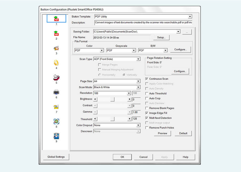  dedicate DocAction software for button confuguration, save to your selected destination, open with selected application, even the OCR function!